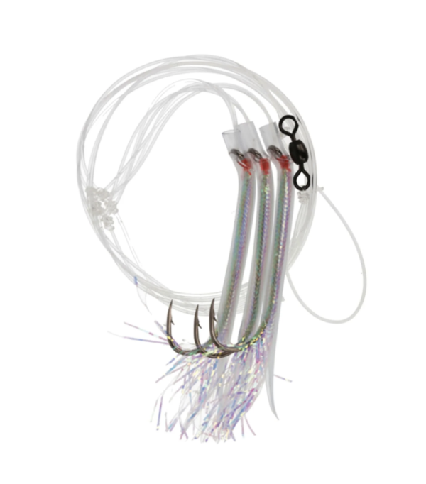 Eagle Claw Mackerel Clear Tube Rig with Flash ~ 3/string